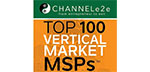 ChannelE2E-Top-100-Vertical-Market-MSPs-150 | Itergy ChannelE2e cover announcing 'Top 100 Vertical Market MSPs' with an orange and black design highlighting a list of MSPs.